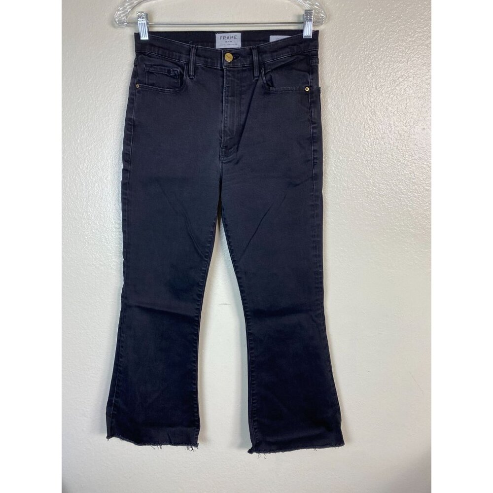 Frame Denim Black Flareโ Crop Jeans Size 28 Capsule Country Wes